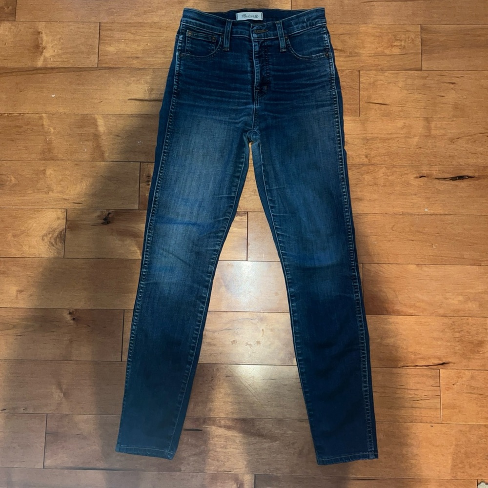 Madewell High Rise Dark Blue Skinny Jeans Sz 25